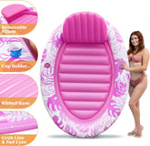 Inflatable Pool Float Lounge Oval Suntan Tub Floatie for Adults,70" x 50" Pink